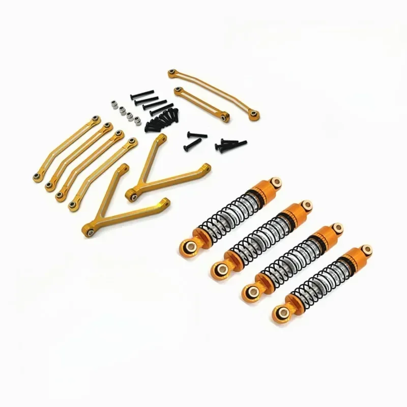 FMS FCX24 وصلات الهيكل المعدني قضبان السحب ومجموعة ممتص الصدمات الزيتية 1/24 RC ترقية قطع غيار السيارات والاكسسوارات