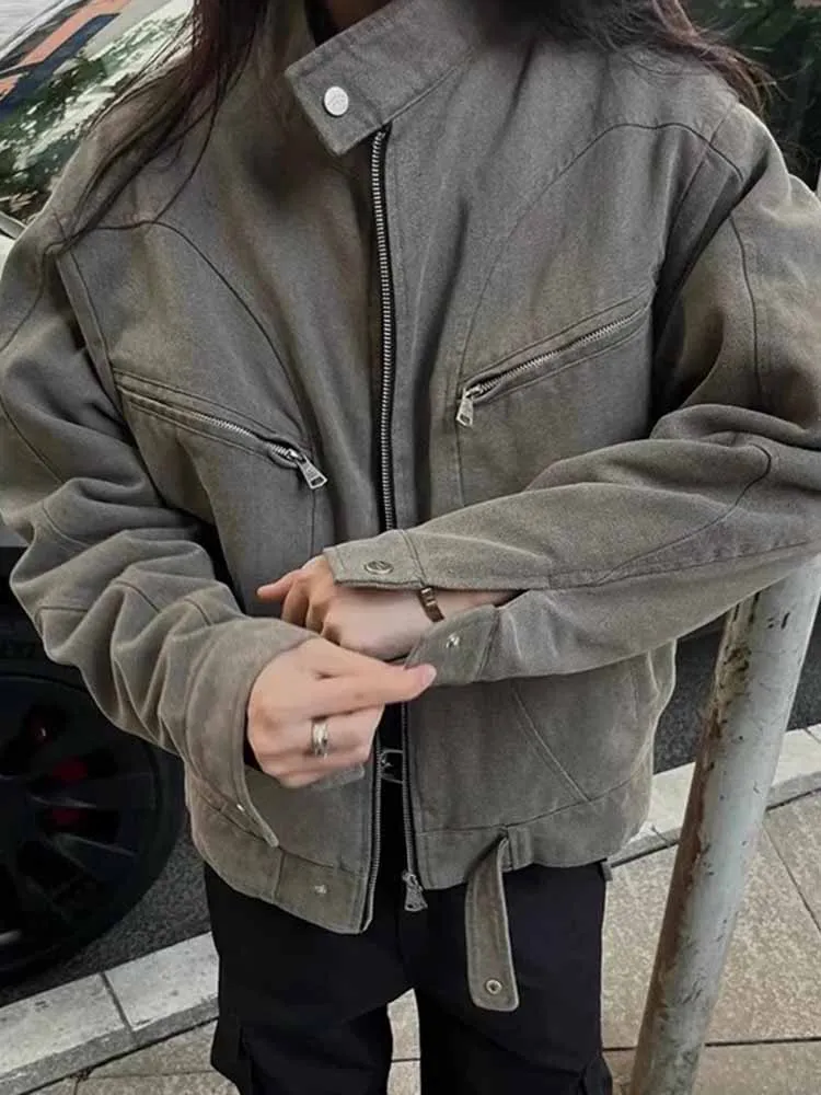 Hooded Korean Fashion Harajuku Coats 2026 American Vintage Safari Coats Women Spring Gothic Clothing Harajuku Punk Jackets
