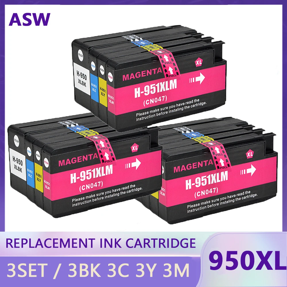 For HP 950XL 951XL 950 951 XL Replacement Ink Cartridge For HP Officejet Pro 8100 8600 8610 8620 251dw 276dw