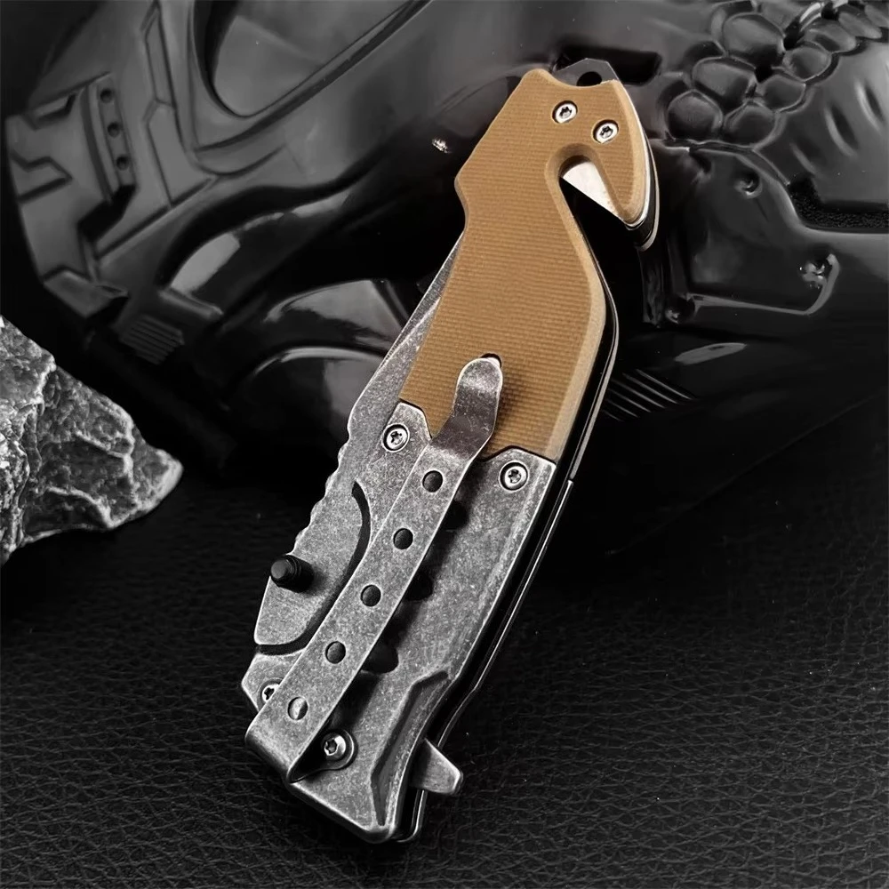 F023 Flipper Assisted Folding Knife 5Cr13Mov Tanto Point Blade 420 Steel + G10 Handle EDC Outdoor Fishing Rescue Tool - view 3
