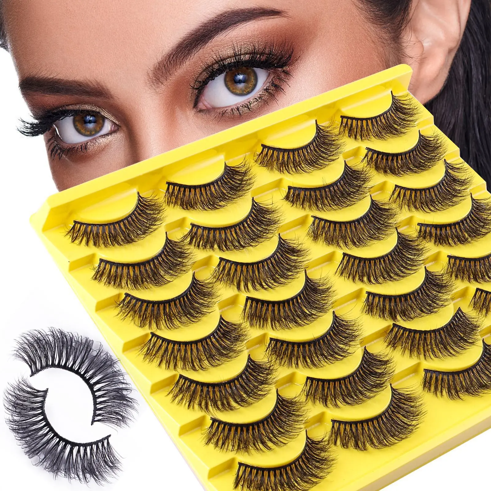 14 Paar Wimpern 3d Nerz Wimpern flauschig weich wispy natürliche Kreuz Wimpern verlängerung wieder verwendbare Wimpern Nerz falsche Wimpern Make-up