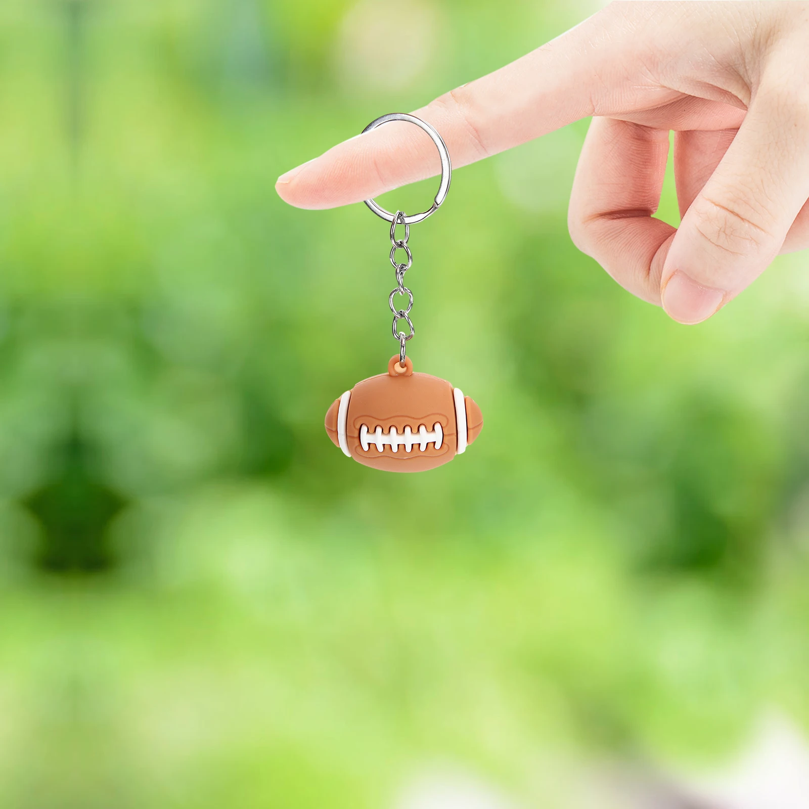 

12pcs Football Keychain Sports Keychains Soccer Rugby Pendant Zinc Alloy Keyring Bag Hanging Color Birthday Favors