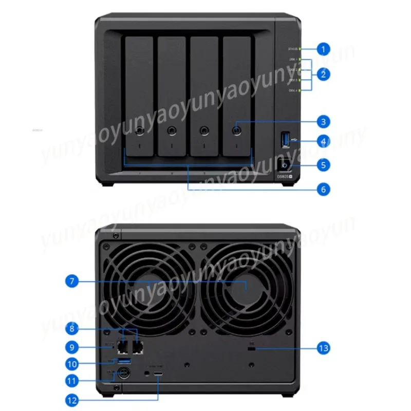 DS925 Four Bay Network Storage Server Private Cloud Disk Safe File Sharing Data Storage