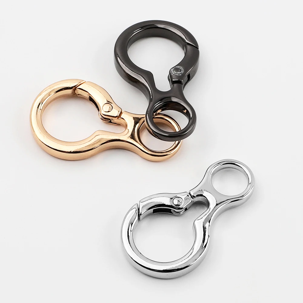 5Pcs/Lot Keyring Spring Clip Leather Bag Handbag Strap Connector Pendant Key Ring Hook Buckle for DIY Accessories Keychain Craft