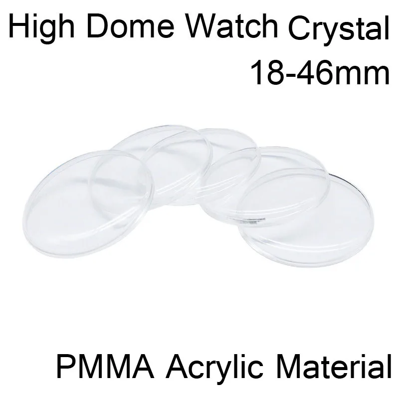 Wholesale 1mm High Dome Watch Crystal Diameter 18mm to 46mm Round Retro Pocket Watch Glass Watch Repair Parts