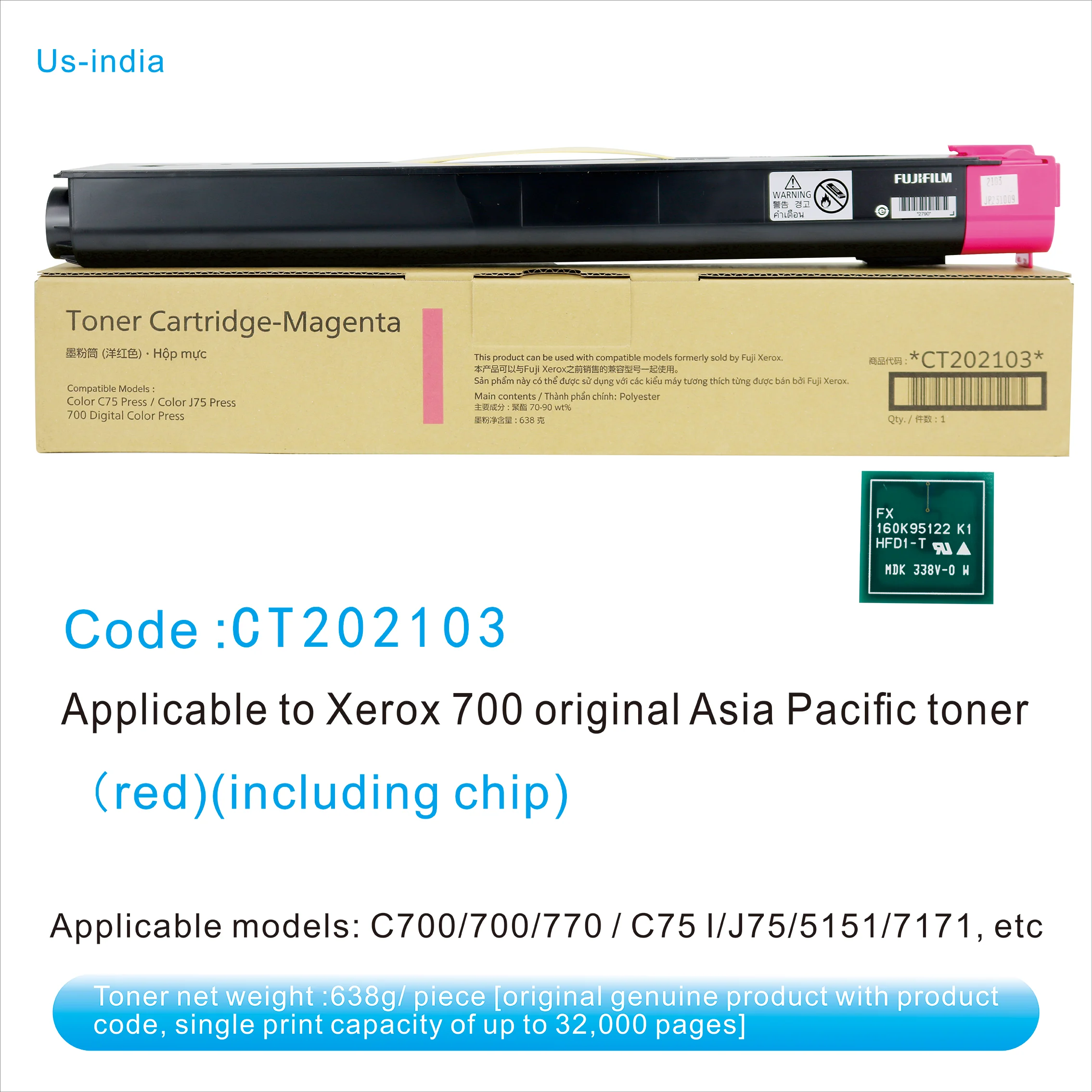 Imagem -05 - Xerox-cartucho de Toner C75 Ct202304 Xerox 700 Original Reembalado 700i 770 C75 J75