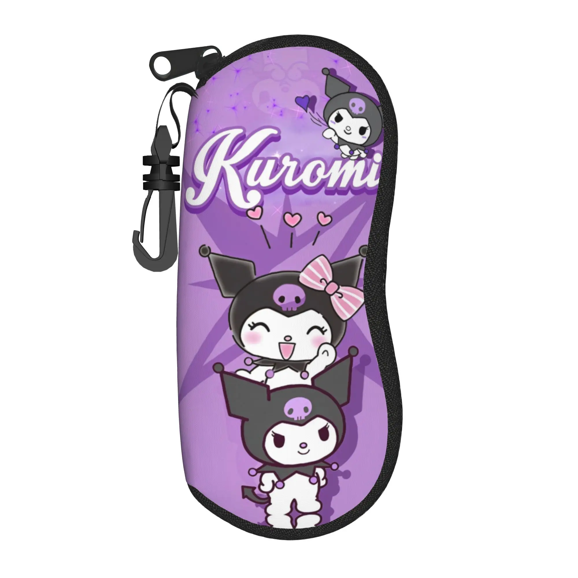 

Kawaii Kuromi Glasses Case Unisex Printing Accessories Purple Cute Cartoon Sunglasses Storage Box Anti-Pressure Sunglasses Box