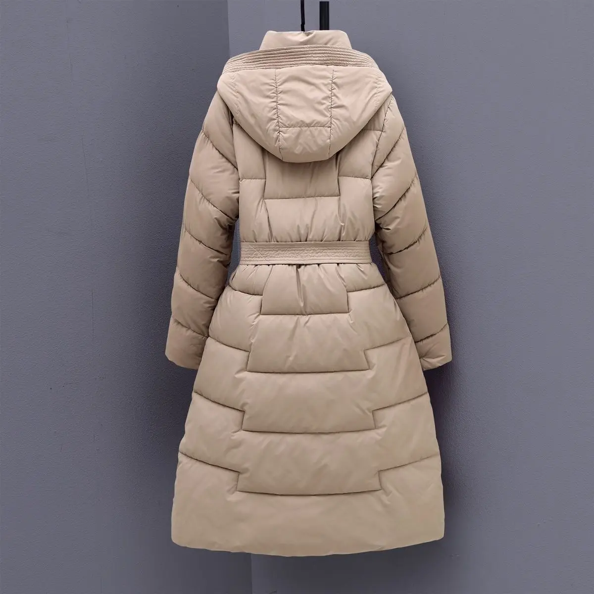 Veste en duvet de coton pour femme, manteau épais et amincissant, taille longue, nouvelle collection hiver 2025