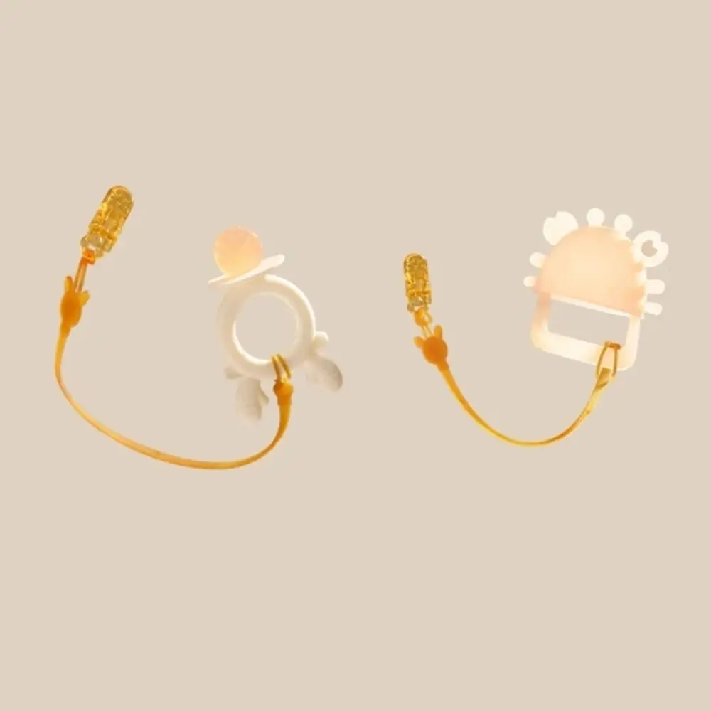 Silicone Pacifier Holder Clip BPA Free Food-grade Baby Pacifier Chain Adjustable Anti-lost Teething Soother Strap Toddler