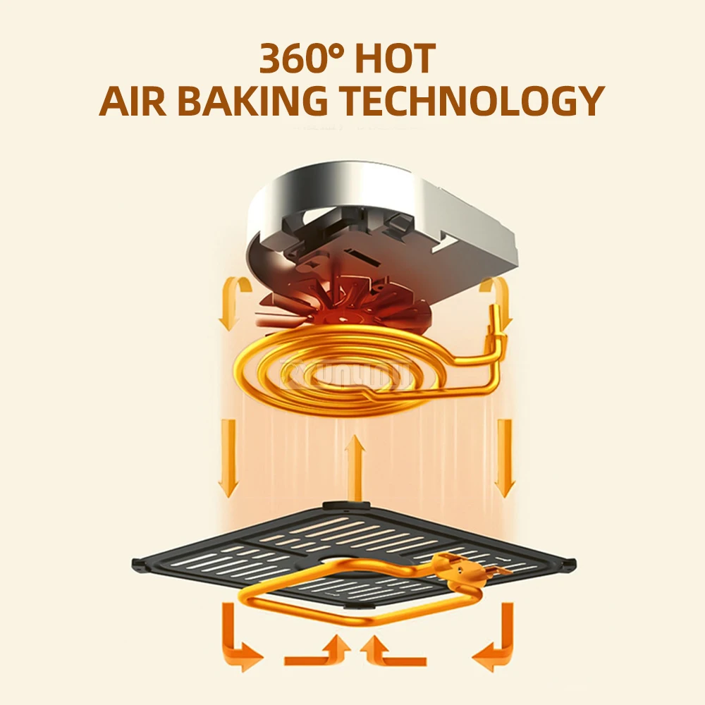 Духовка с контролем температуры большой емкости, верхний и нижний нагрев, встроенная фритюрница, бытовой горно