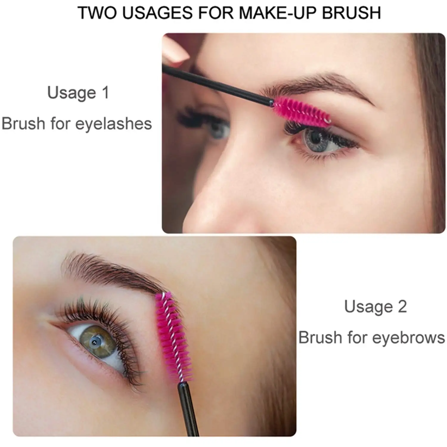 Brosses à cils, outils d'extension de faux cils, brosse à sourcils, baguettes de Mascara, applicateur, bobines, outil cosmétique, 100 pièces ﻿