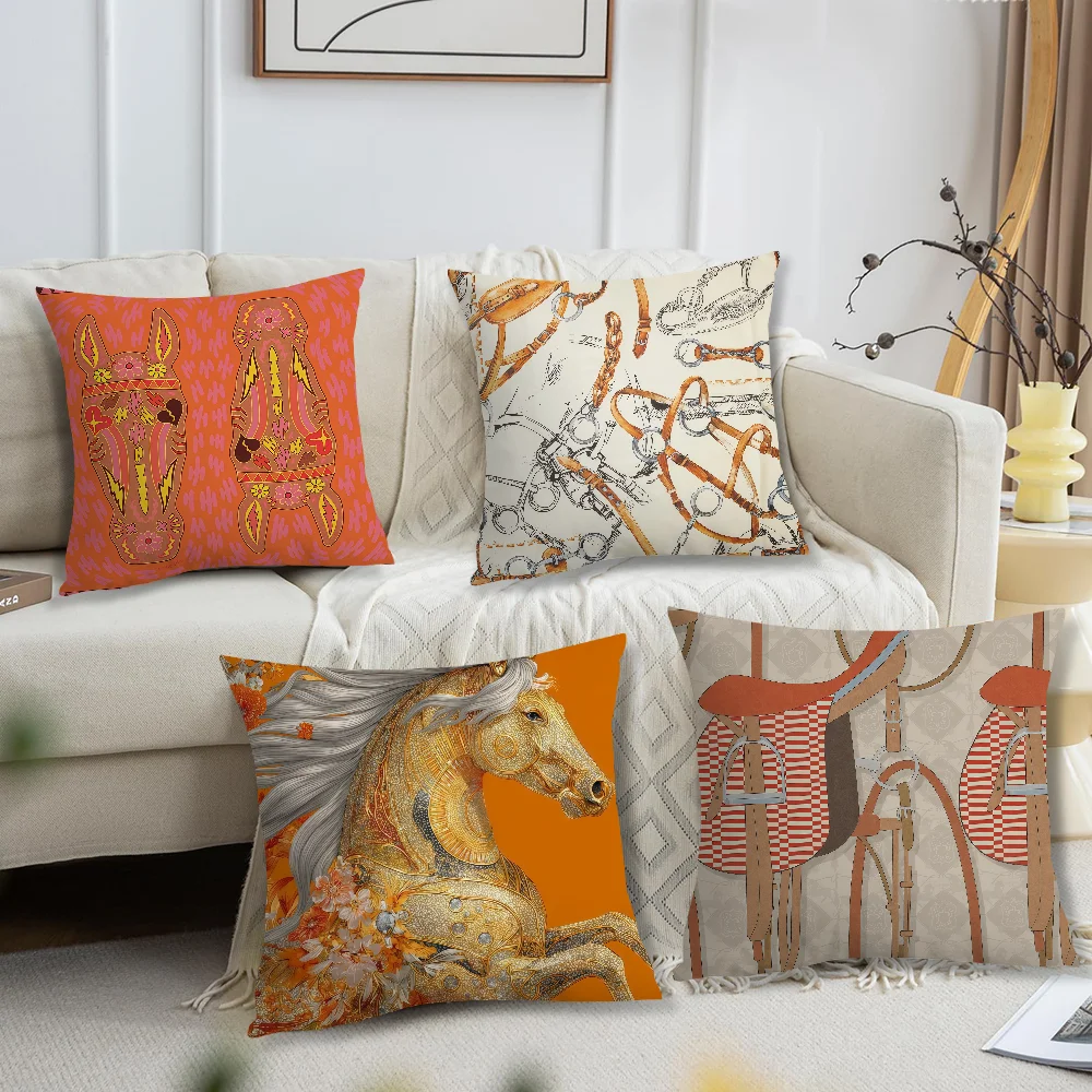 Orange Equestrian Style cushion cover Decoration Room Shop Car Best Home Office Coffee Pillow Sofa Printing Nordic Simplicity - view 6