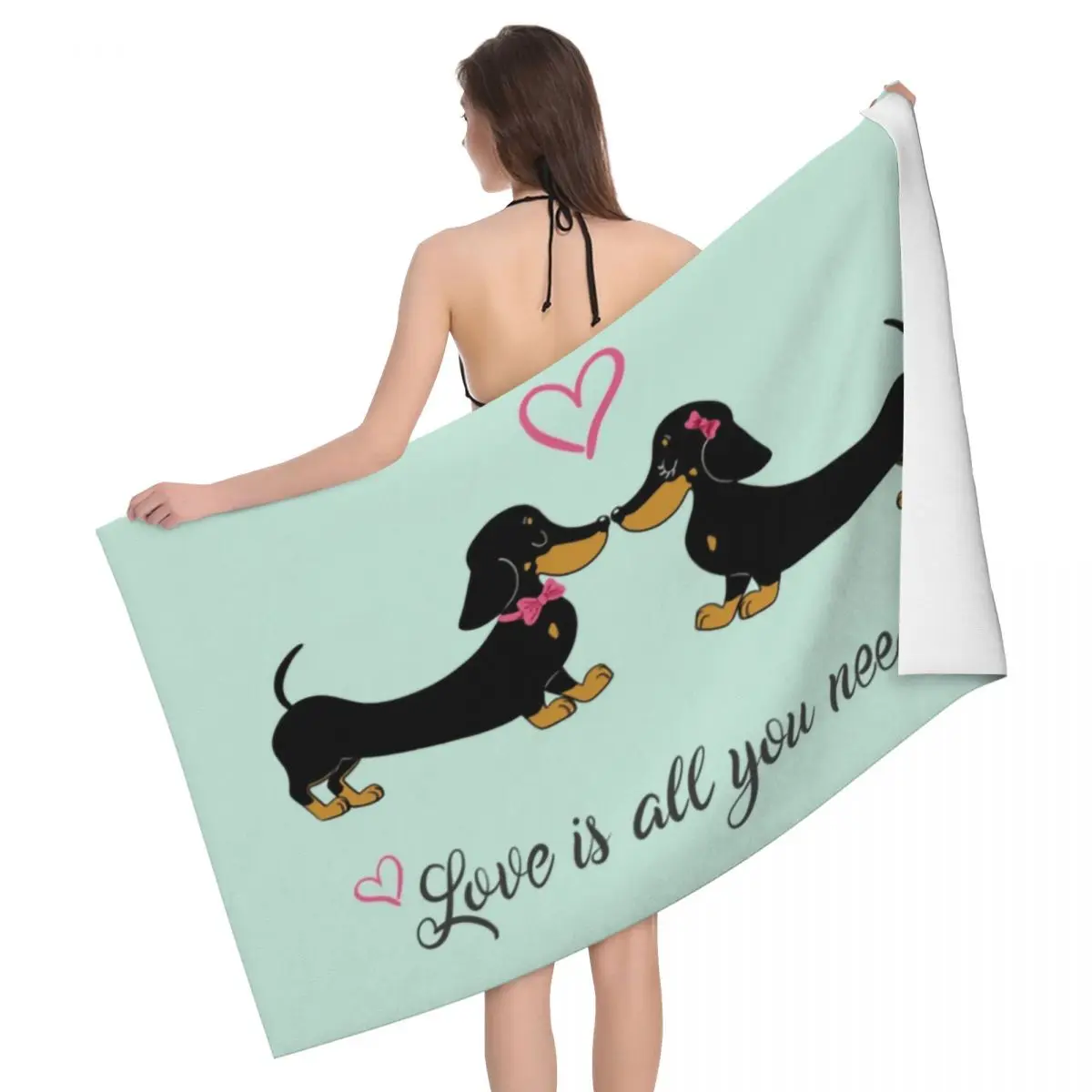 

The Dachshund Beach Towel Quick Dry Badger Sausage Wiener Dogs Soft Linen Microfiber Bath Sauna Towels