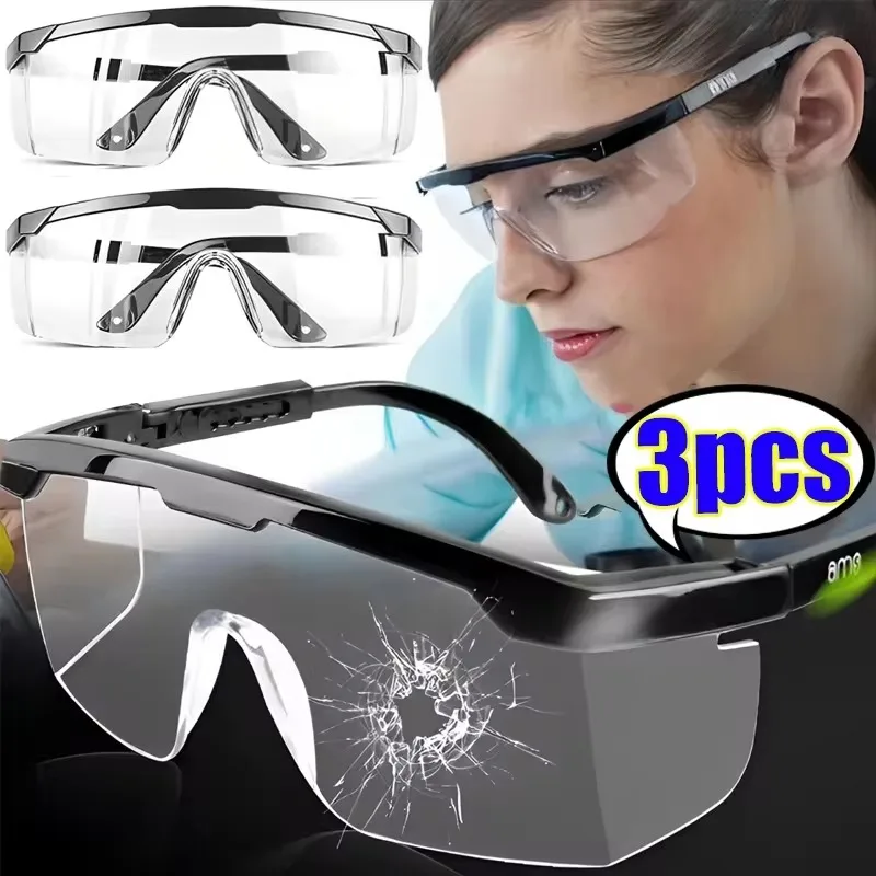 3/1Pcs Anti-Splash Work Safety Glasses Eye Protecting Lab Goggles Protective Industrial Wind Dust Proof Goggles Cycling Glasses