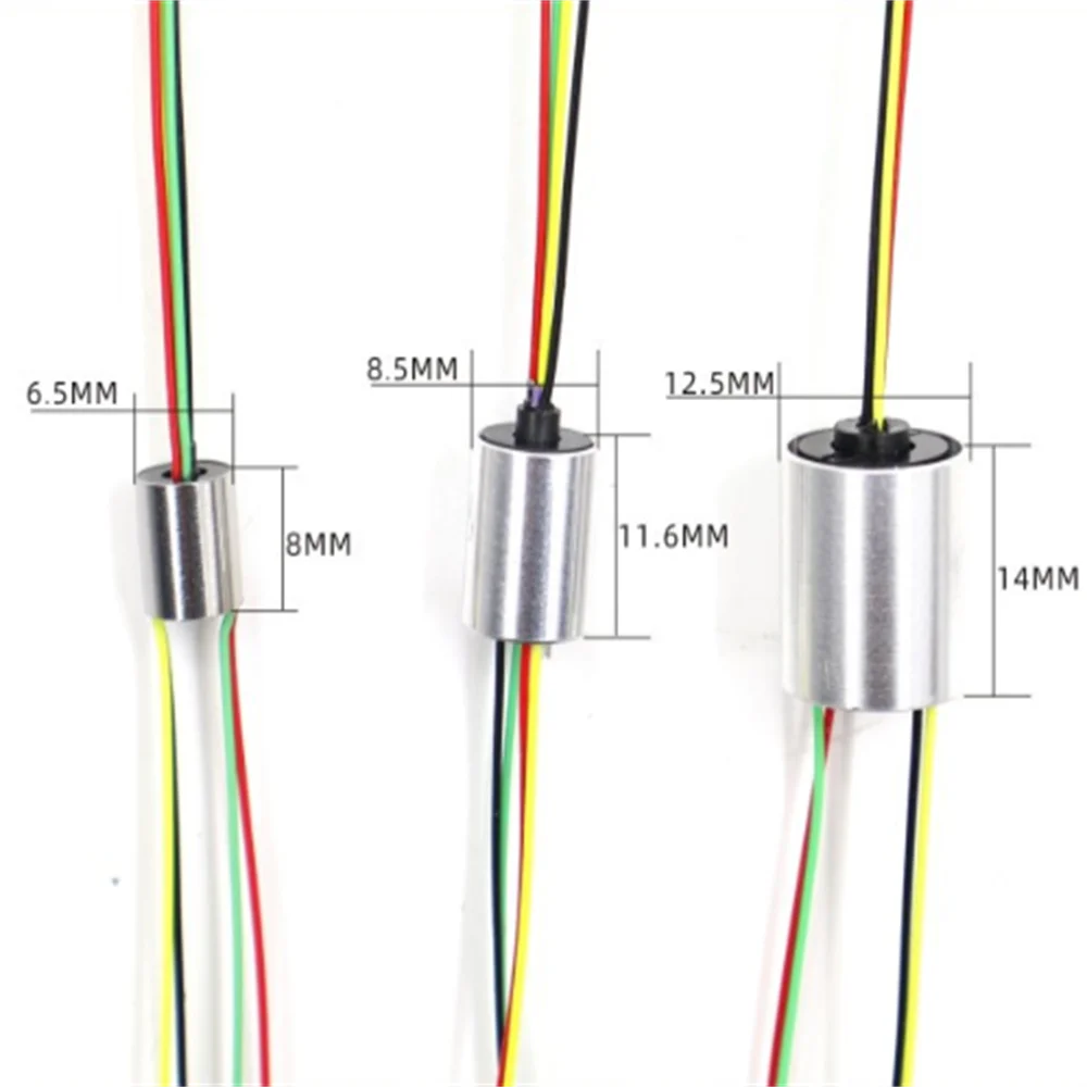 Mini Conductive Slip Ring 4-Circuit 2A Rotary Electrical Connector Small Size 6.5/8.5/12.5mm for Electronic Components Market