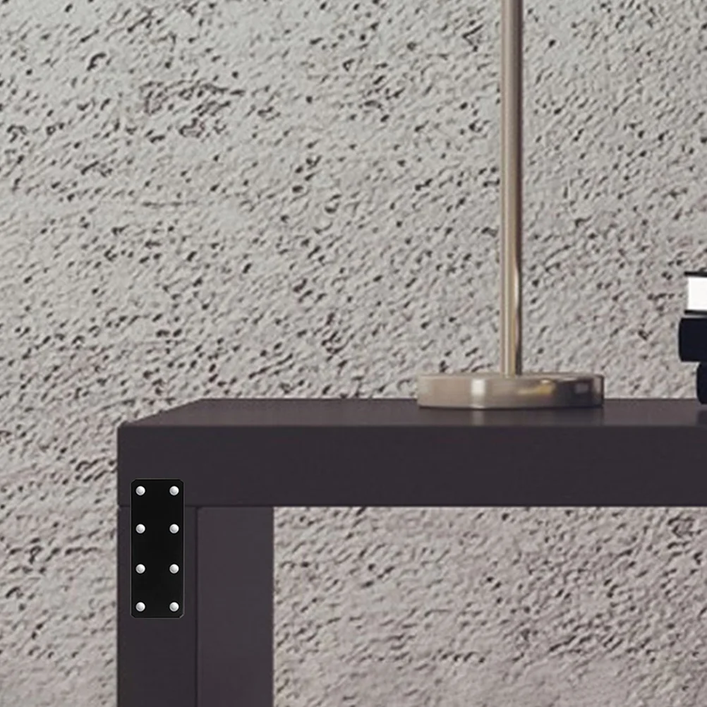 

12Pcs Black Thickened Flat Roof Plates Straight Brace Brackets Heavy Duty Metal Flat Connection Plates for Wood Furniture