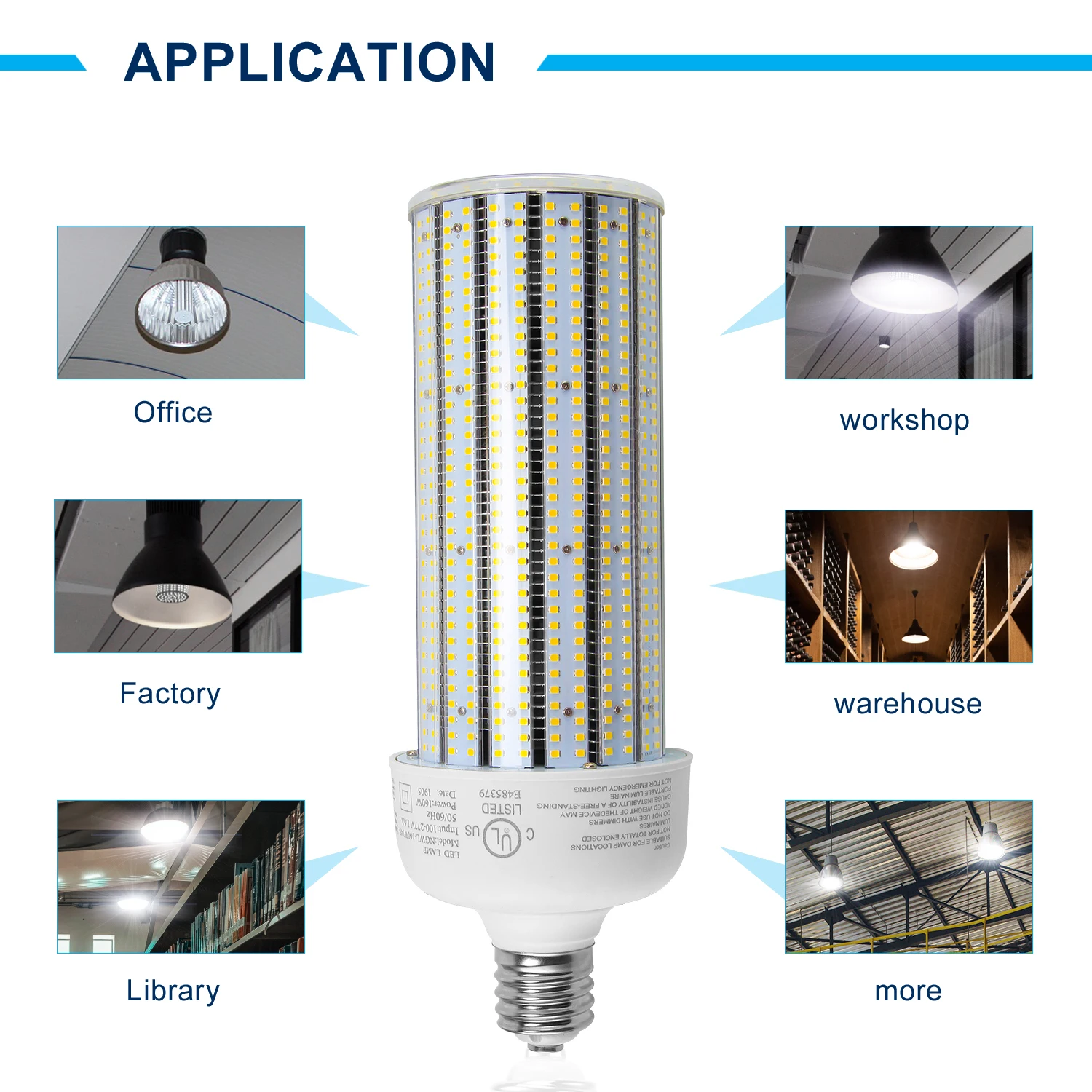 CUL E39 mogul lampu bohlam led AC 120V, lampu Halide logam lampu led bohlam gudang 160w
