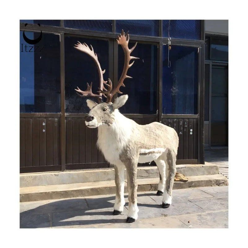 

Christmas Decorations Yiwu Supplies LifeSize Plush Simulation Giant Reindeer Novelties Taxidermy Animal Products For Sale 2024