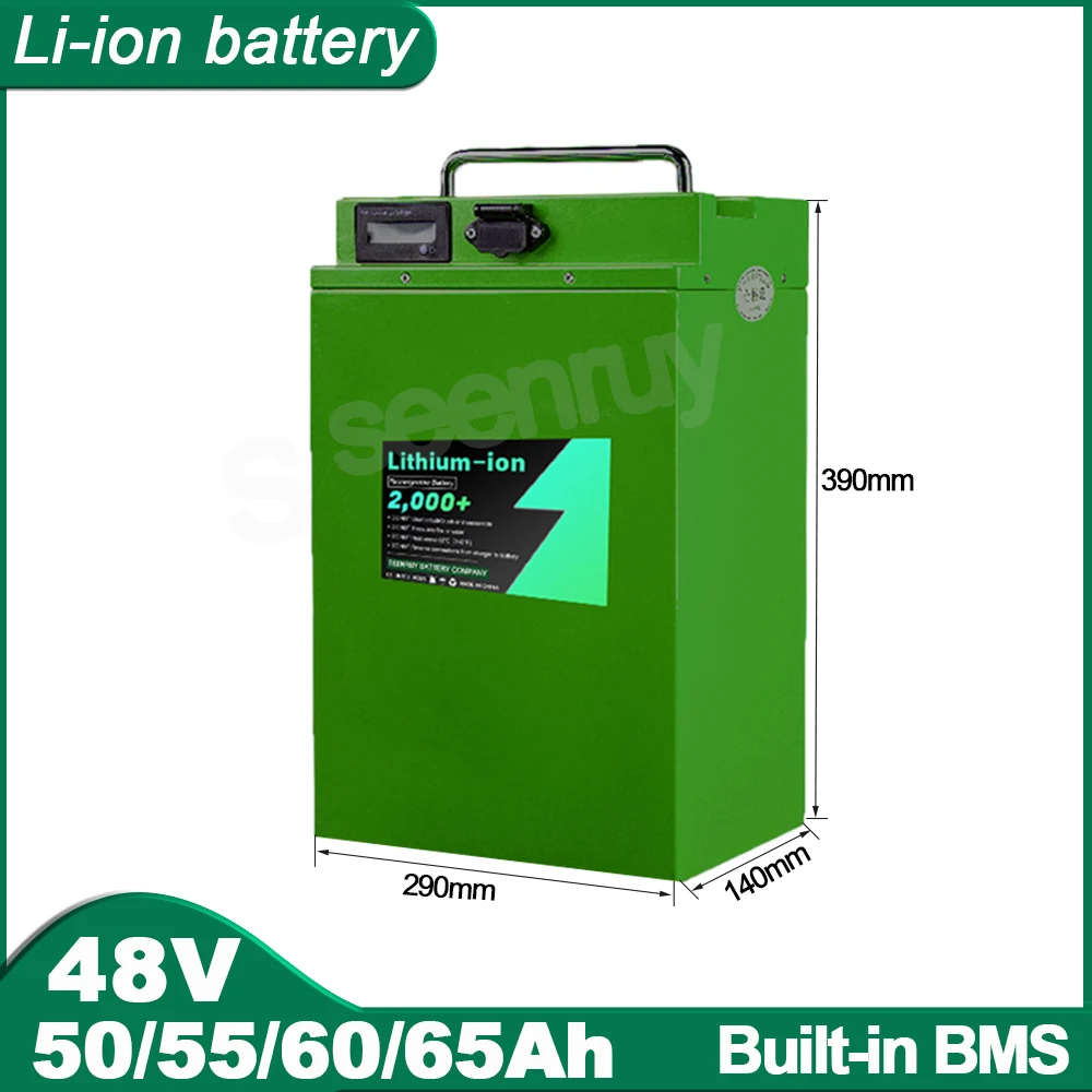 48V 50AH 55AH 60AH 65AH Li-ion Lithium Polymer Battery For 4800W Vehicle UVAS RV Golf Cart Motorcycle