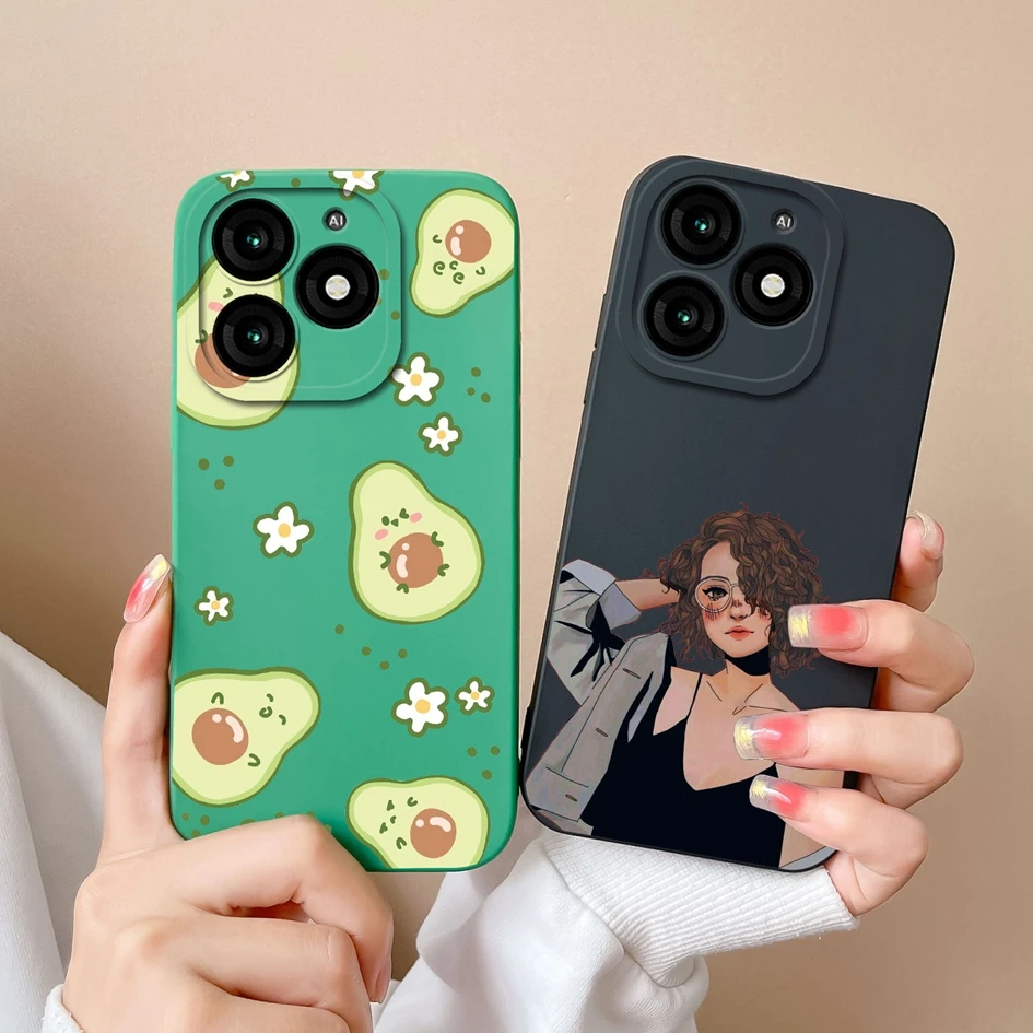 Case For Itel A70 A 70 Back Cover Fashion Avocado Butterfly Matte Soft Liquid Silicone Screen Protector For ItelA70 Fundas Coque