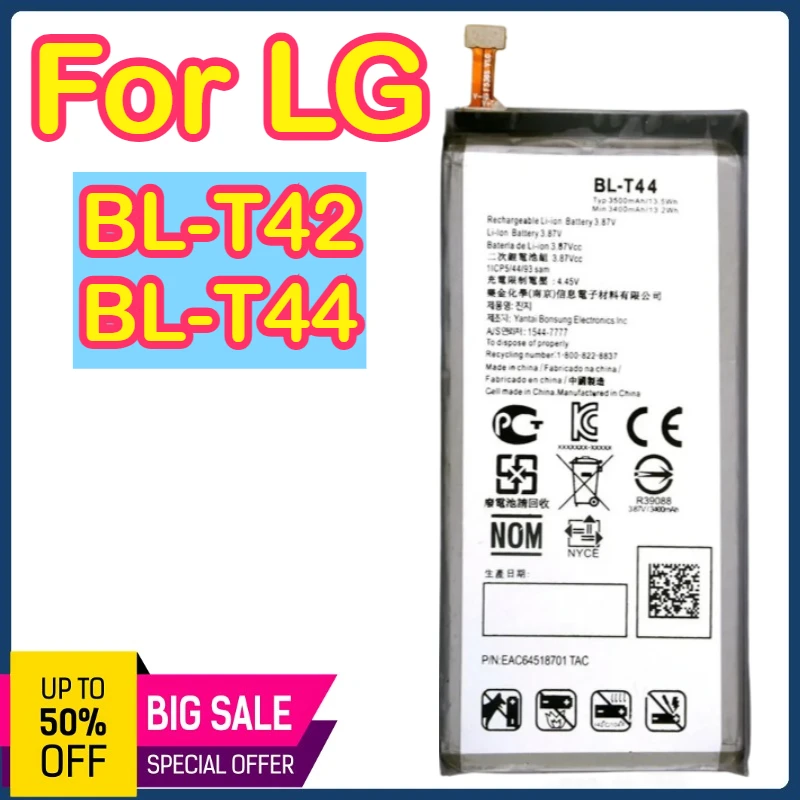 

Battery BL-T42 BL-T44 For LG V50 ThinQ 5G LM-V500 V500N V500EM V500XM Stylo 5 K50 Q60 K40S K51 X6-2019 X6 2019