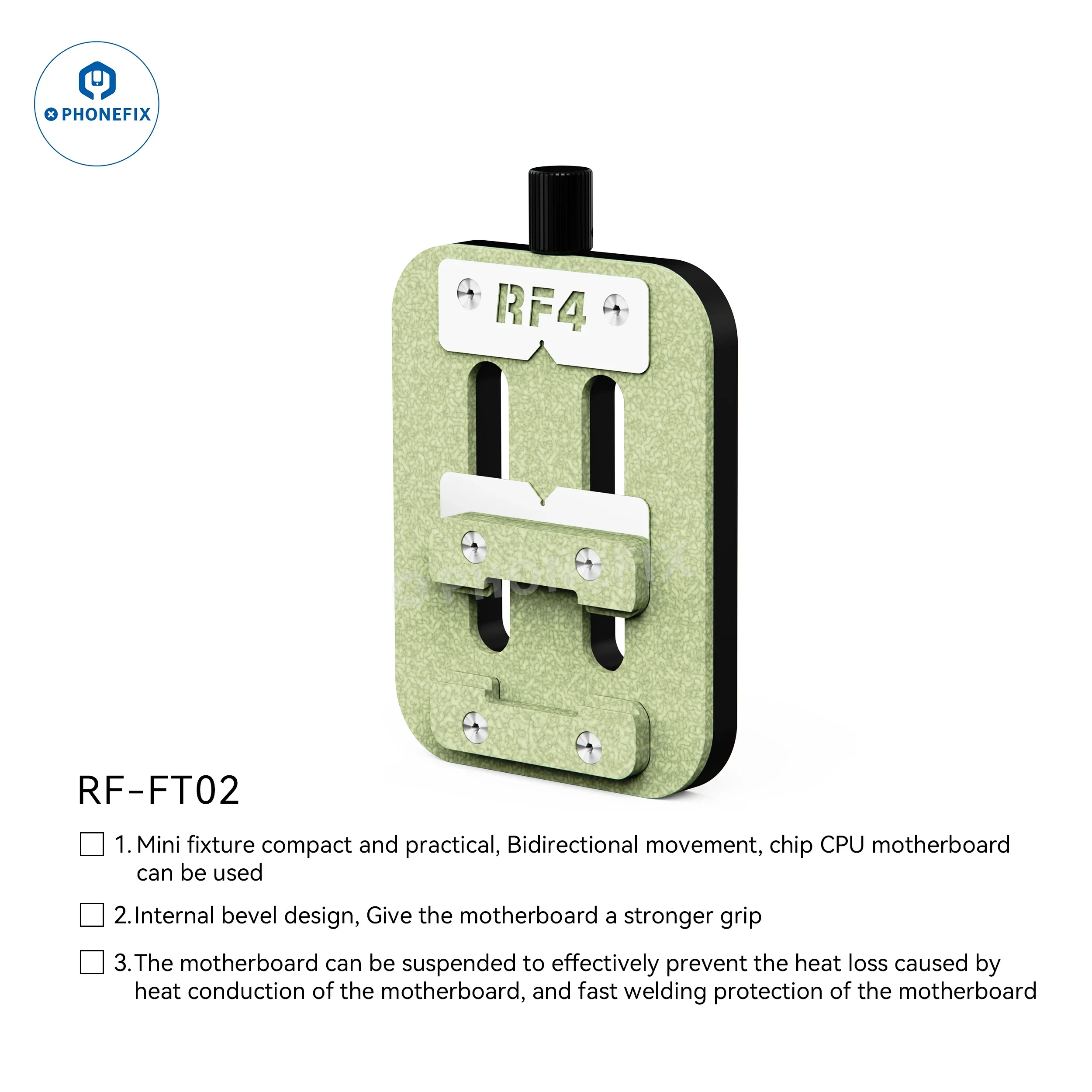 RF4 RF-FT11 สามการ์ดคงที่ PCB ผู้ถือติดตั้งชิป IC บัดกรีสามแกน Clamp สําหรับโทรศัพท์แล็ปท็อปแท็บเล็ตซ่อมเมนบอร์ด