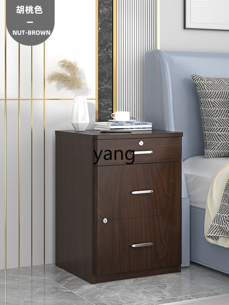 Yhl Box Household Solid Wood Bedside Cabinet Fingerprint Intelligence