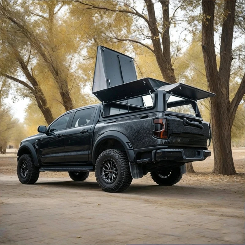 Superior Durable Lockable Top Opening 4-door Pickup Truck Bed Cover Waterproof High-top Canopy Hardtop Cab Protective