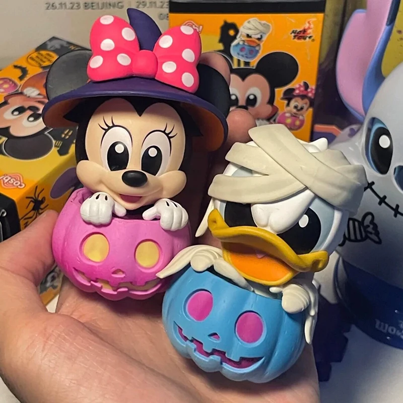 Disney mickey mouse e amigos abóbora série caixa cega kawaii dos desenhos animados ponto mickey figura halloween presentes de natal para crianças