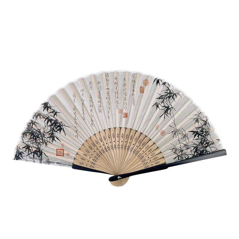 Bamboo Folding Fan Portable Summer Cooling Daily Fan for Hanfu Cheongsam Lightweight Gift Home Office Set Book Fine Travel