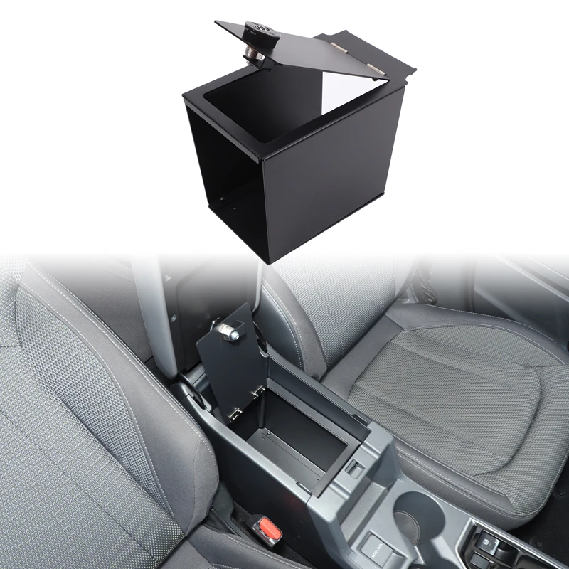 

1Pcs Aluminum alloy Black For Subaru Crosstrek 2024+ Car Armrest Storage Privacy Password Lock Security Safe Box Car Accessories