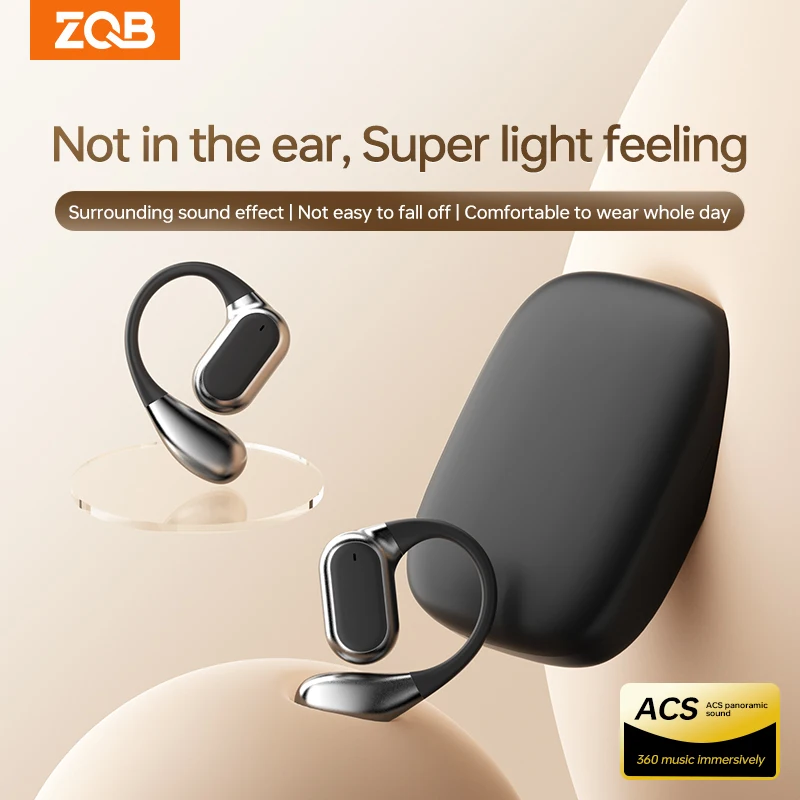 Imagem -02 - Zqb Ows-fones de Ouvido sem Fio Fones de Ouvido Bluetooth Fone de Ouvido Lightning Gancho tipo c com Microfone Redução de Ruído Novo