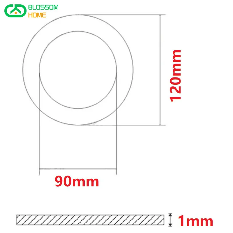 Diametro piastra decorativa in acciaio inossidabile 120x90x1mm: 120 mm Foro interno: 90 mm Spessore: 1 mm Disco scala in acciaio inossidabile da 360