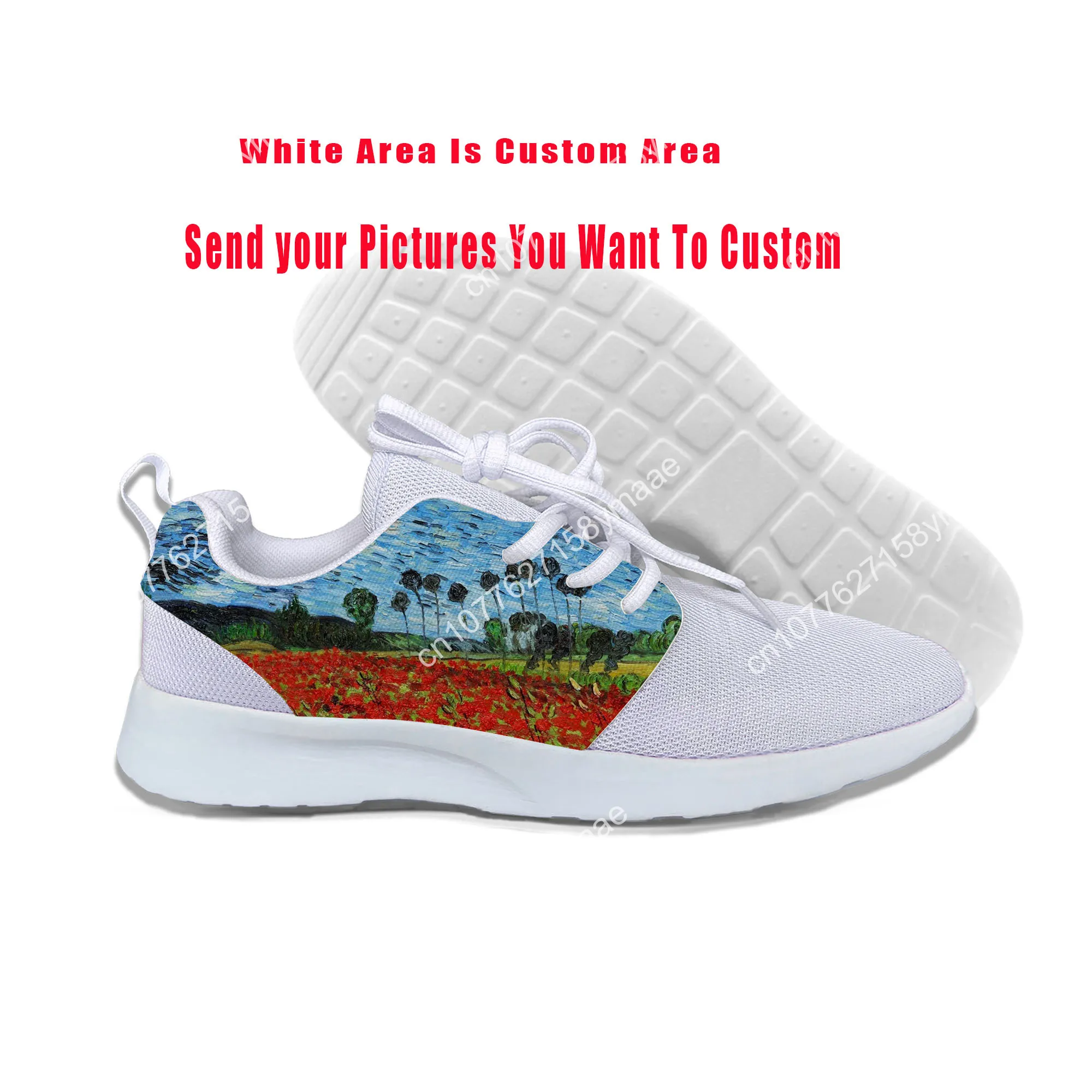 Hot Cool Van Gogh Oil Painting Starry Night Lightweight Summer Running Mesh Shoes Women Casual Sneakers Board Shoes Sports Shoes