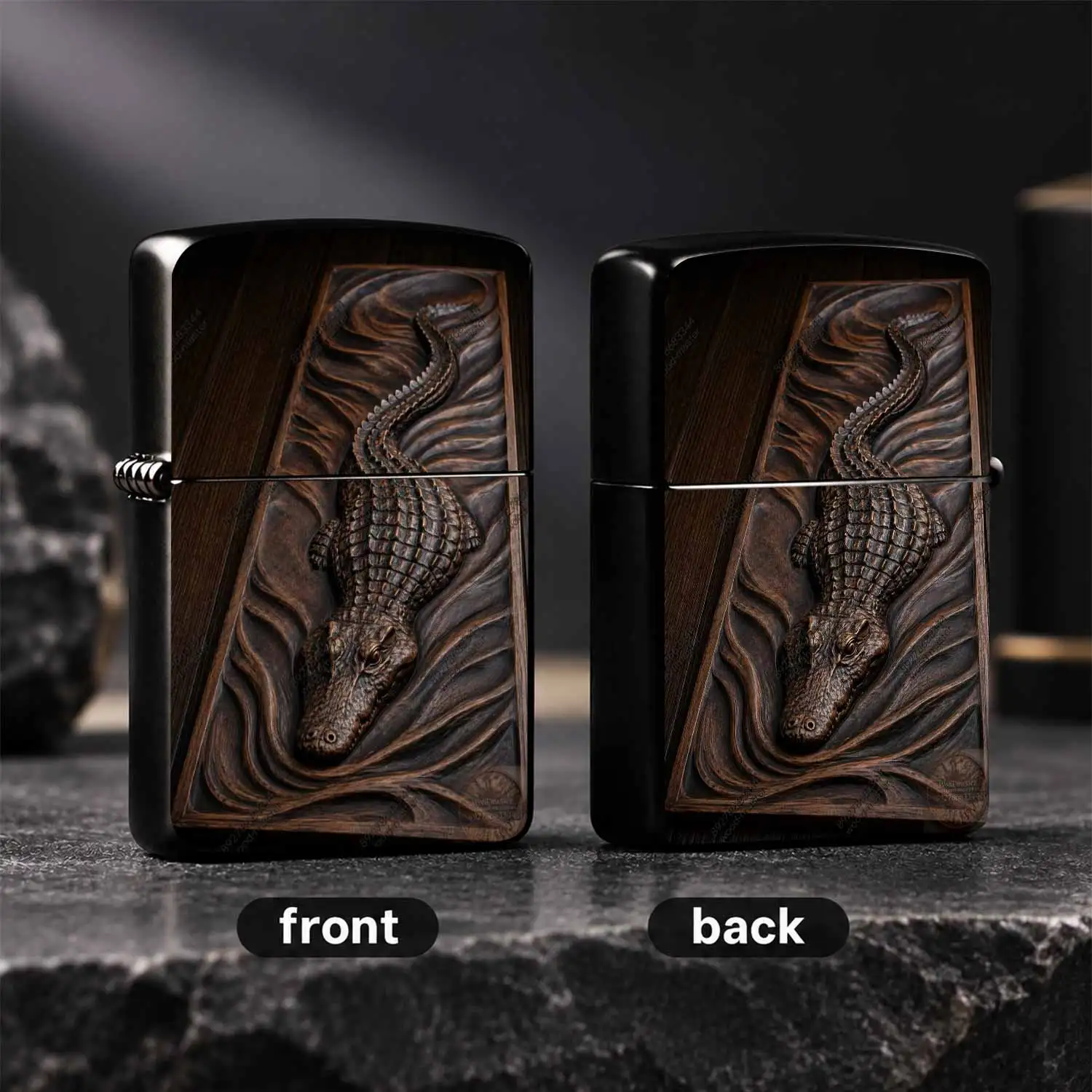 Vintage Crocodile Relief Engraved Lighter Art Portable Ignition Tool Ideal For Daily Outdoor Multi-Scene Use Personal Collectible Gifting Present For Family Friends A Humorous And Interesting Lighter