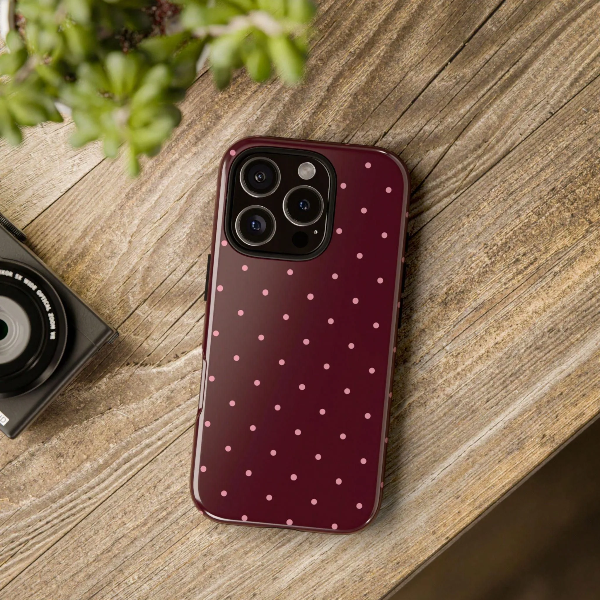

Brown & Blue Polka Dot Phone Case, Compatible With IPhone 17/16/15/14/13/12/11 Pro Max