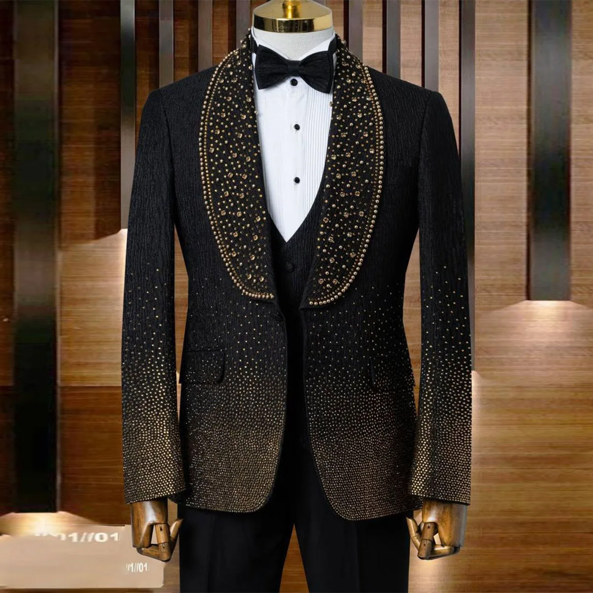 

Customized Diamond Wedding Groom Luxury 2 Pieces Sets Men Suits Slim Fit Tuxedos Shiny Male Prom Blazers trajes para hombre