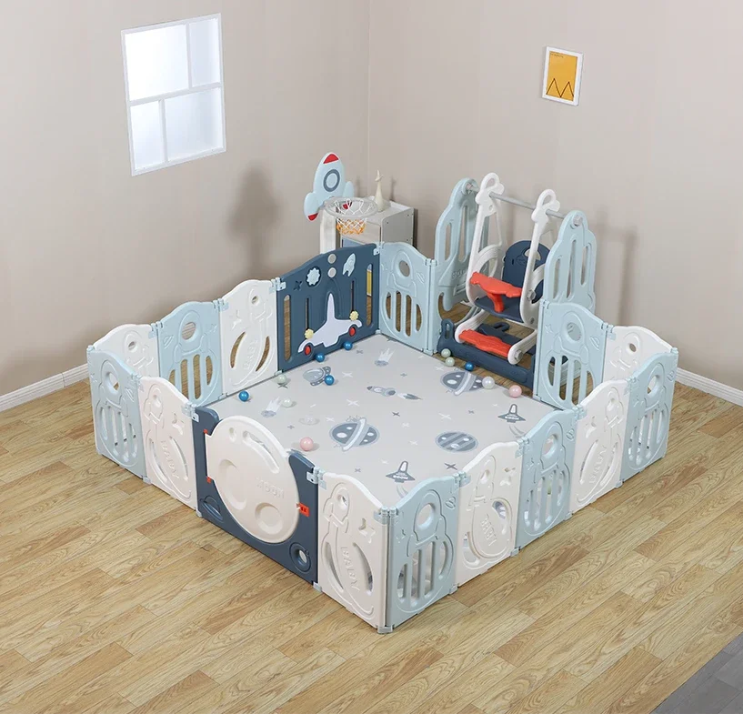 Plastic Kids Baby Playpen Fence Children Playard with Gate Playpen Easy Installation for Baby 18 Panel