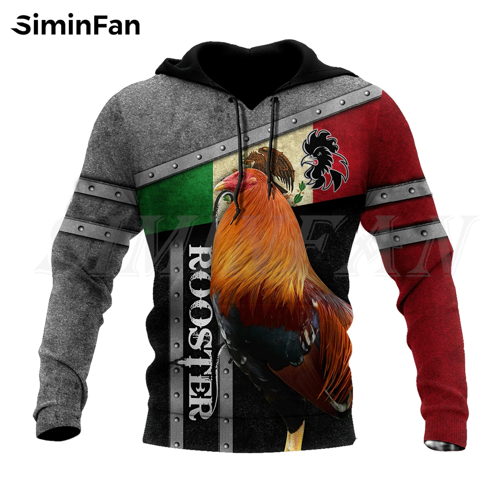 Men Camo Hoodie Zip Jacket Mexican Rooster Fight 3D Print Unisex Casual Sweatshirt Hood Pullover Women Tracksuit Coat Streetwear