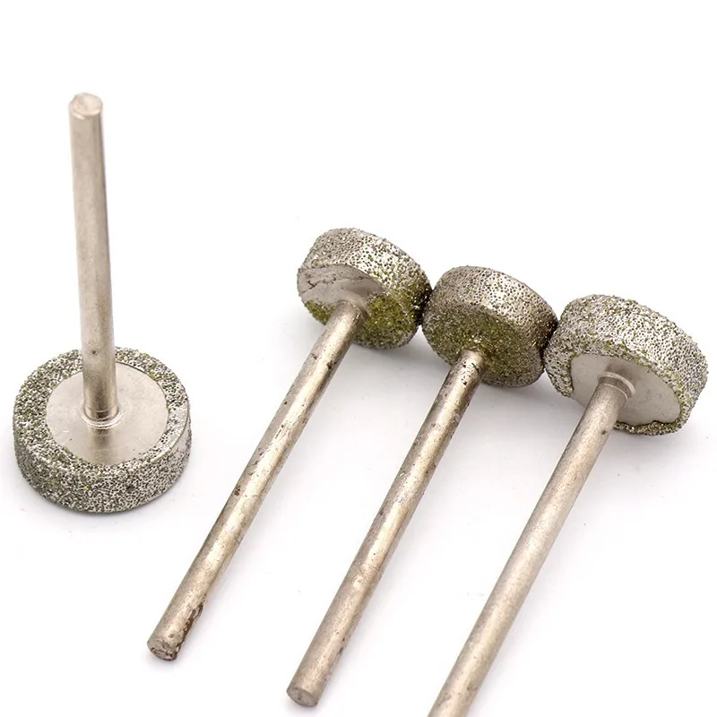 1/2/5/10/20pcs Flat Round Diamond Grinding Heads 10/14mm Handle Diameter 3mm For Use With Power Tools For Grinding And Polishing
