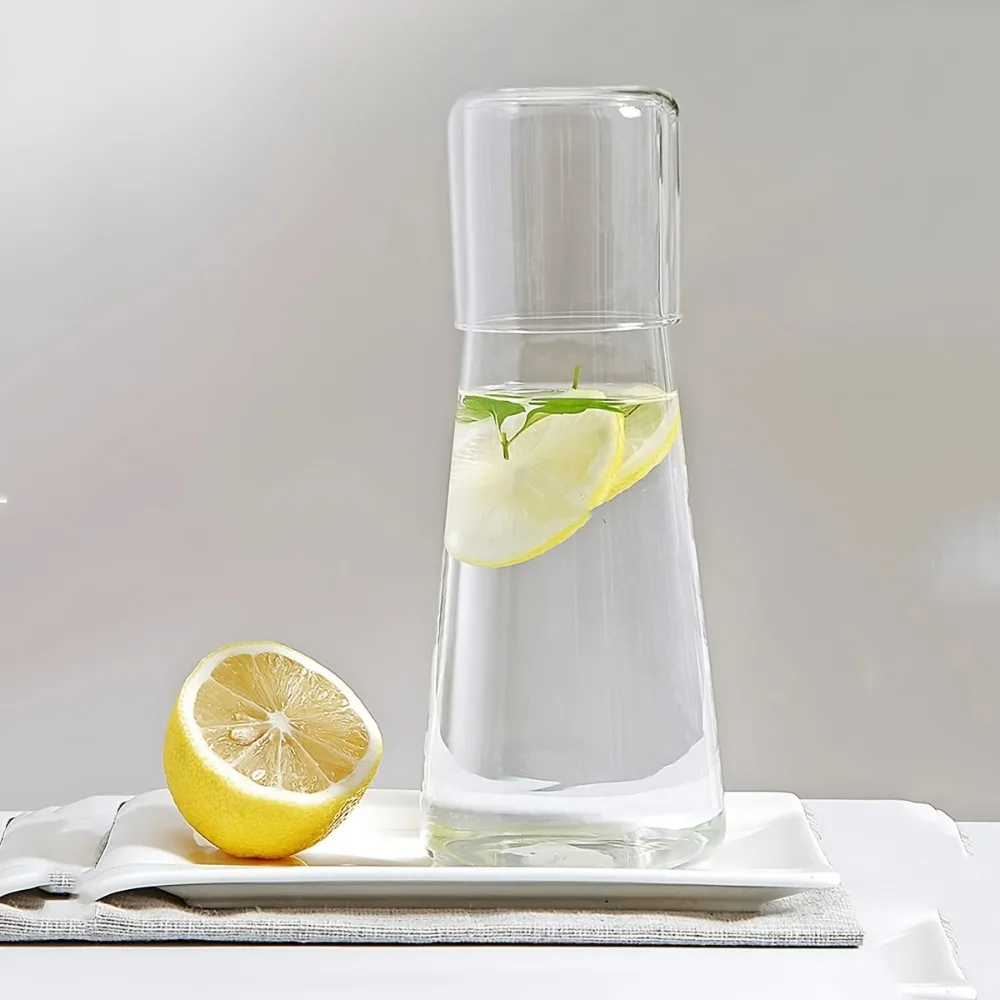 Easy Clean Transparent Cool Water Pitcher with Lid 850ml Beverage Container Heat Resistant Safe Non-Toxic Water Jug Living Room