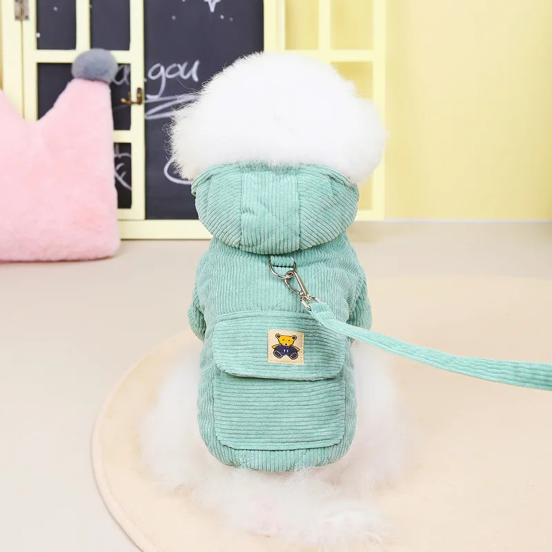 Corduroy Cute Rabbit Dog Vests Winter Fleece Warm Pet Dog Clothes For Samll Dogs Coats Puppy Costumes Terrier Clothing Jackets