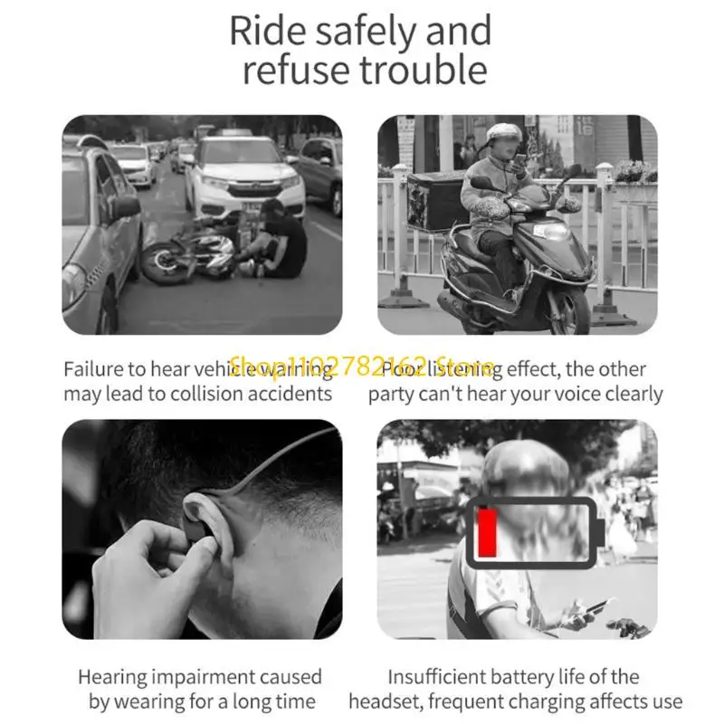 547B Motorbike Helmet Bluetooth5.3 Headset Wireless Earphone Music Player Speaker