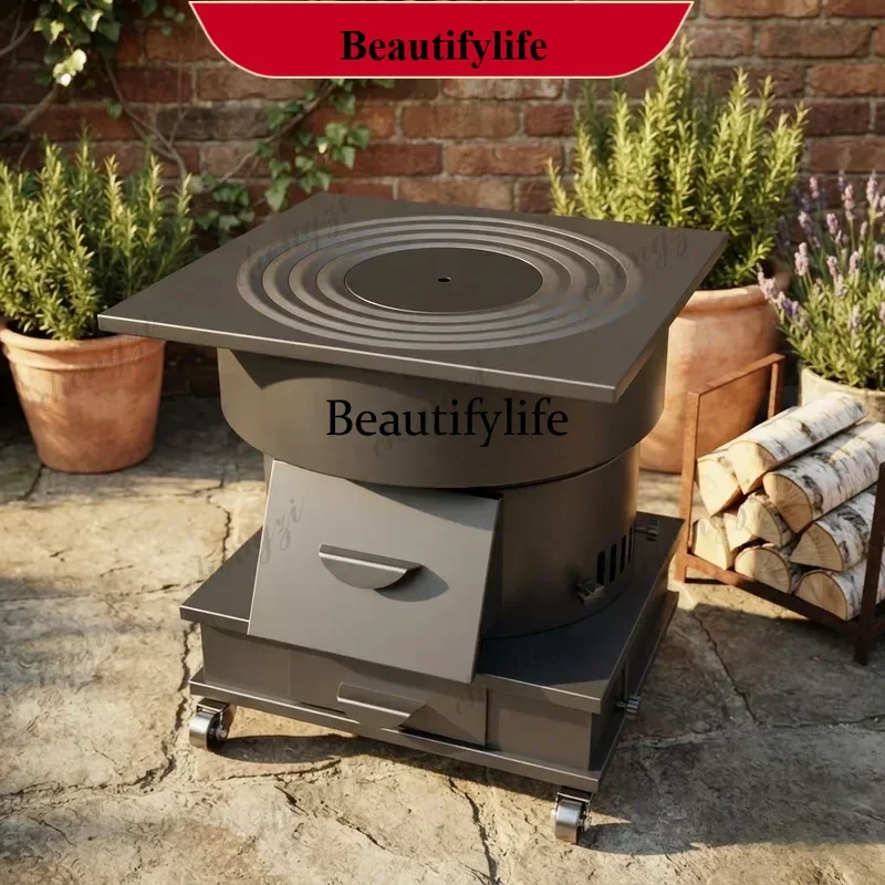 Chimeneas Outdoor Firewood Stove Portable Smoke Free Gasification Heating Large Pot Rural Indoor Wood Burning Heater