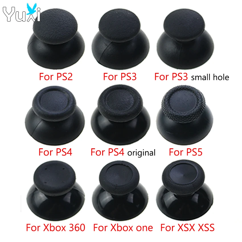 YuXi 2pcs For PS5 PS4 PS3 PS2 Controller Thumbstick Cap Analog Joystick Thumb Stick Grip Cover For Xbox One Series X S 360