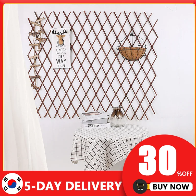

Retractable Artificial Garden Fence Wood Vines Climbing Frame Gardening Plant Fence Vegetable Plant Decor Greenery Walls