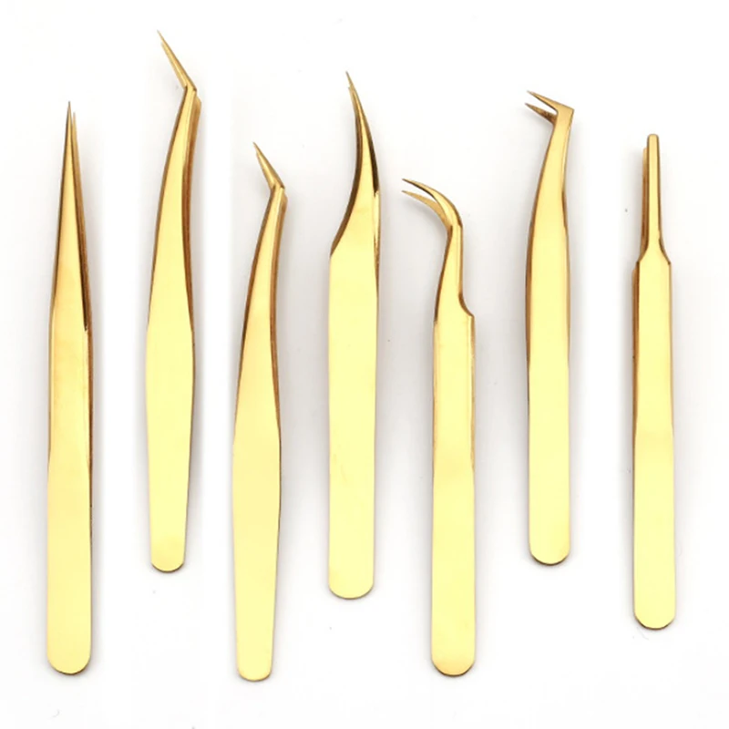 1Pcs Wimpern Pinzette Edelstahl Gerade Und Gebogene Pinzette Hohe Präzision Anti-statische Wimpern Extensions Werkzeuge