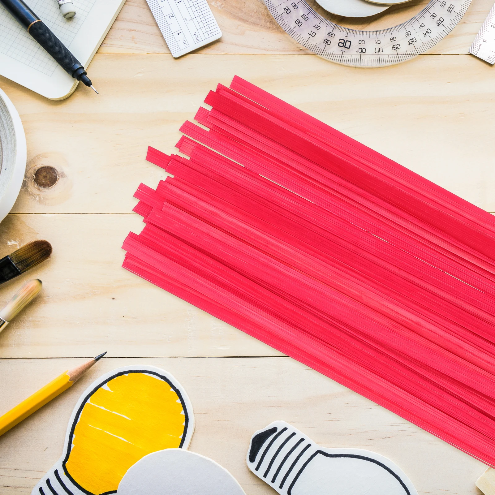 

50pcs Bamboo Weaving Material Bag Strips Craft Sticks Wood Diy Fan Basket Supplies Handicrafts Bamboo Material