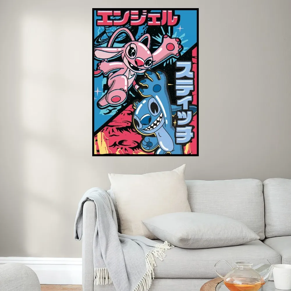 MINISO Disney Lilo And Stitch Poster Prints Wall Painting Bedroom Living Room Decoration Office Small