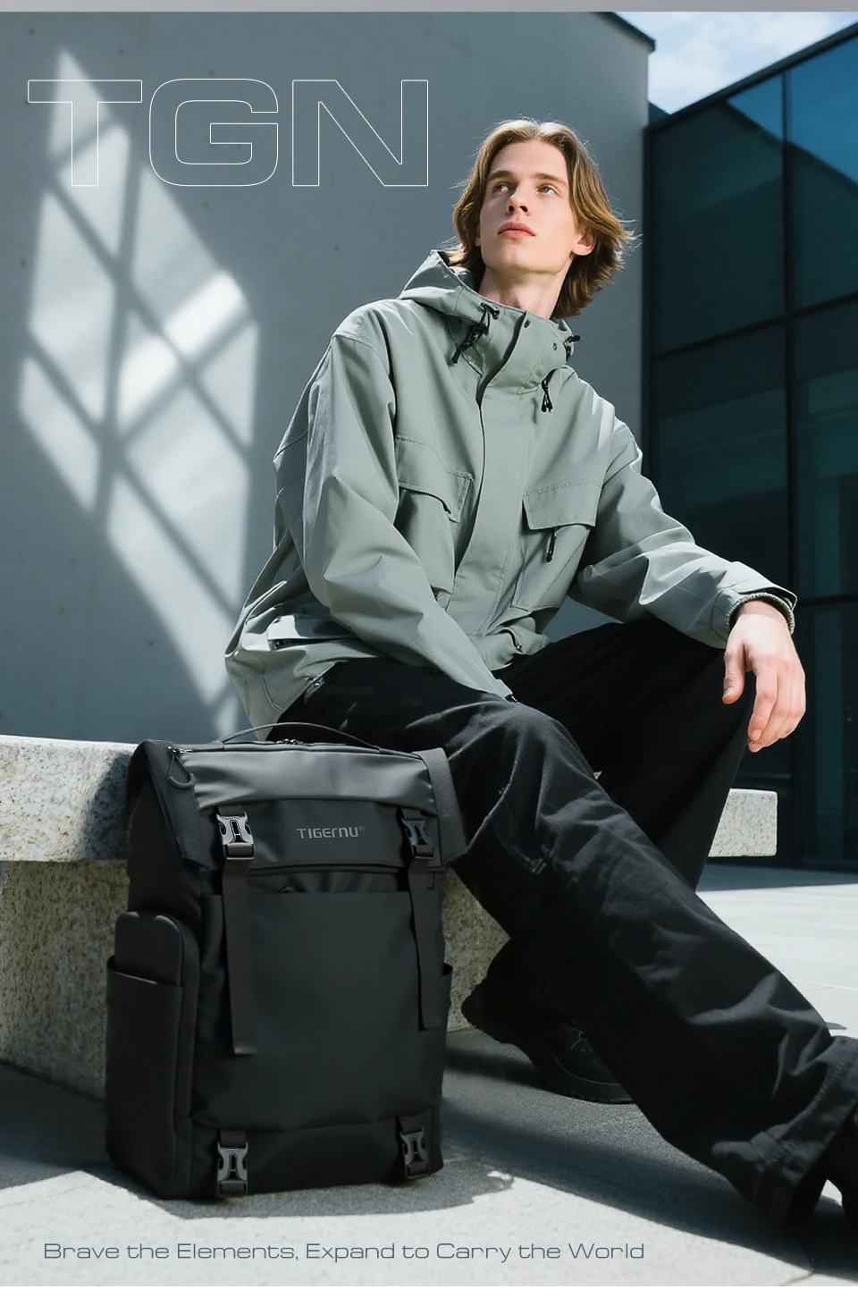 Tigernu Reiserucksack für Herren, TPU, wasserdicht, Rucksack für Herren, erweiterbar, Herrenrucksack, Business-Taschen, Schulrucksack – Detail 8